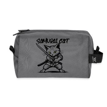 Samurai Katze - Recycelte Kulturtasche - Anthrazit - Vorne