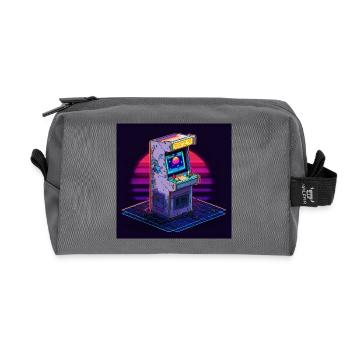 Arcade Dreams – Zurück in die 80er - Recycelte Kulturtasche - Anthrazit - Vorne