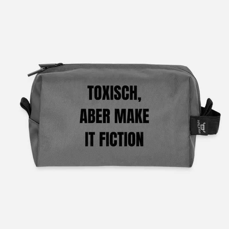 Toxisch, aber make it Fiction - Recycelte Kulturtasche - Anthrazit