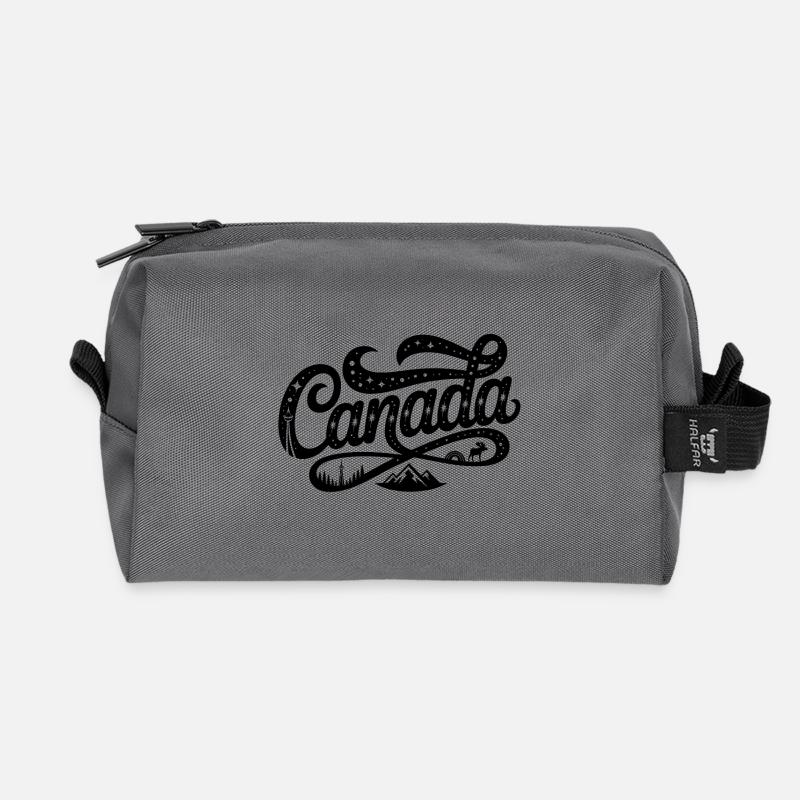 Canada - Souvenir Design - Recycled Toiletry Zip Bag - anthracite