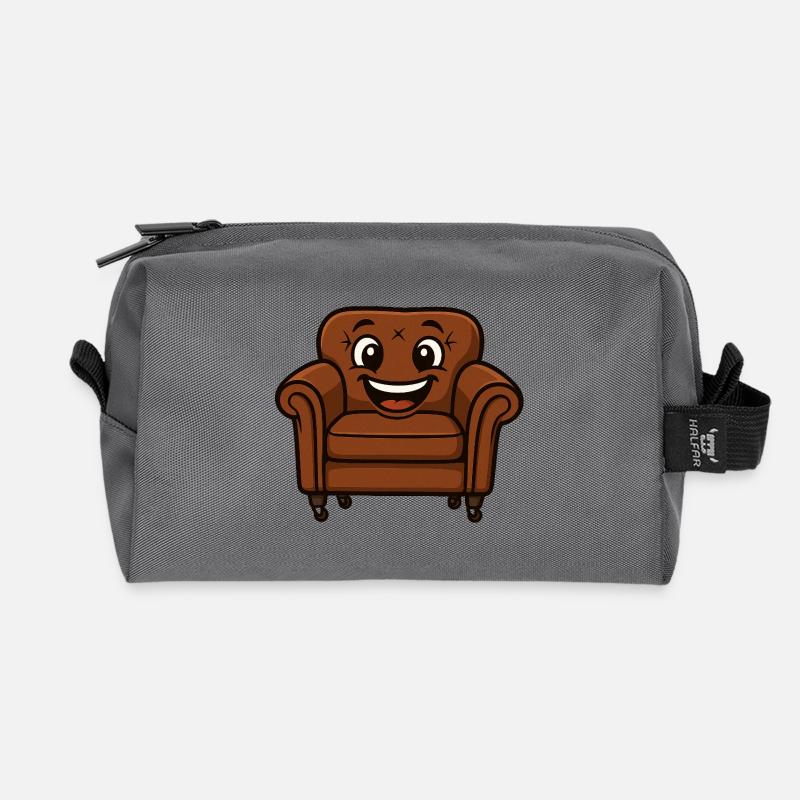 Couchi lacht - Recycelte Kulturtasche - Anthrazit
