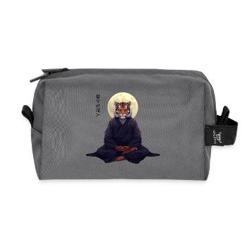 Moine Tigre – Art Zen Sumi-e La Force Intérieure - Trousse de toilette en tissu recyclé - anthracite - Devant