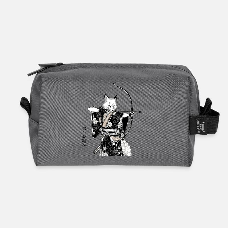 Samurai Fuchs mit Bogen – Ukiyo-e Japan Art - Recycelte Kulturtasche - Anthrazit