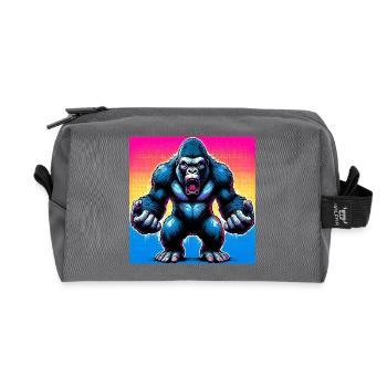 gorilla - Recycled Toiletry Zip Bag - anthracite - Front