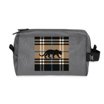 VisionWear Exclusive Plaid Pattern – Modern Street - Recycled Toiletry Zip Bag - anthracite - Front
