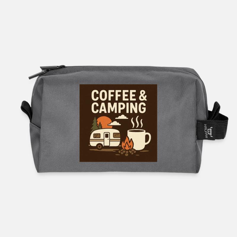 Kaffeekultur beim Camping - Recycelte Kulturtasche - Anthrazit