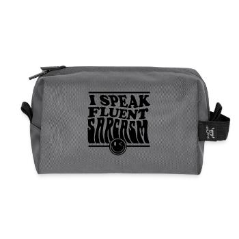 Colorful Abstract Art Design - Recycled Toiletry Zip Bag - anthracite - Front