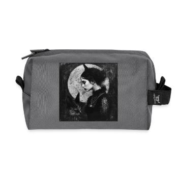 Night Cat and Demon Girl - Recycled Toiletry Zip Bag - anthracite - Front