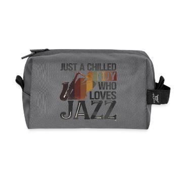 Design d’amateur de musique jazz réfrigéré - Trousse de toilette en tissu recyclé - anthracite - Devant