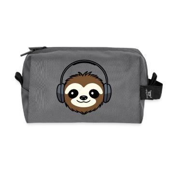 Niedlicher Faultier DJ Musik Hören - Recycelte Kulturtasche - Anthrazit - Vorne