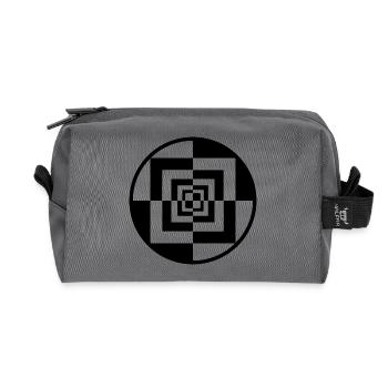 Hypnotischer Schachbrett-Tunnel - Recycelte Kulturtasche - Anthrazit - Vorne