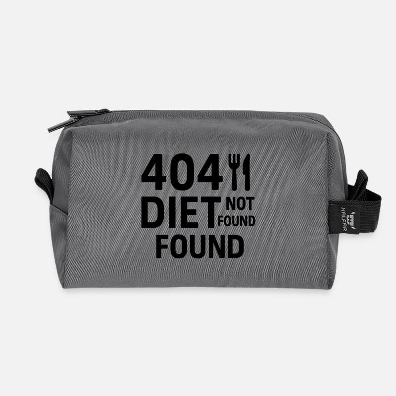 404 Diet Not Found – Funny Design - Recycled Toiletry Zip Bag - anthracite