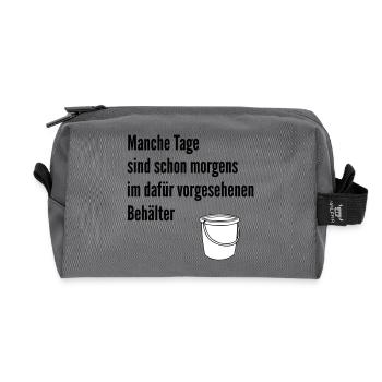 Tag im Eimer  - Recycelte Kulturtasche - Anthrazit - Vorne