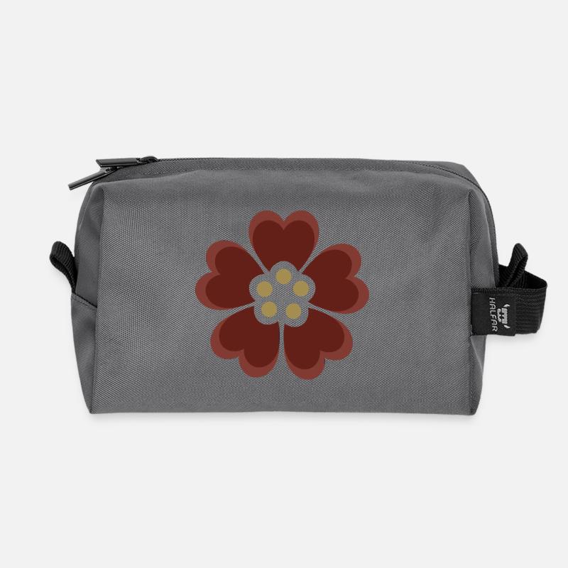 Elegantes florales Kirschblüten-Design - Recycelte Kulturtasche - Anthrazit