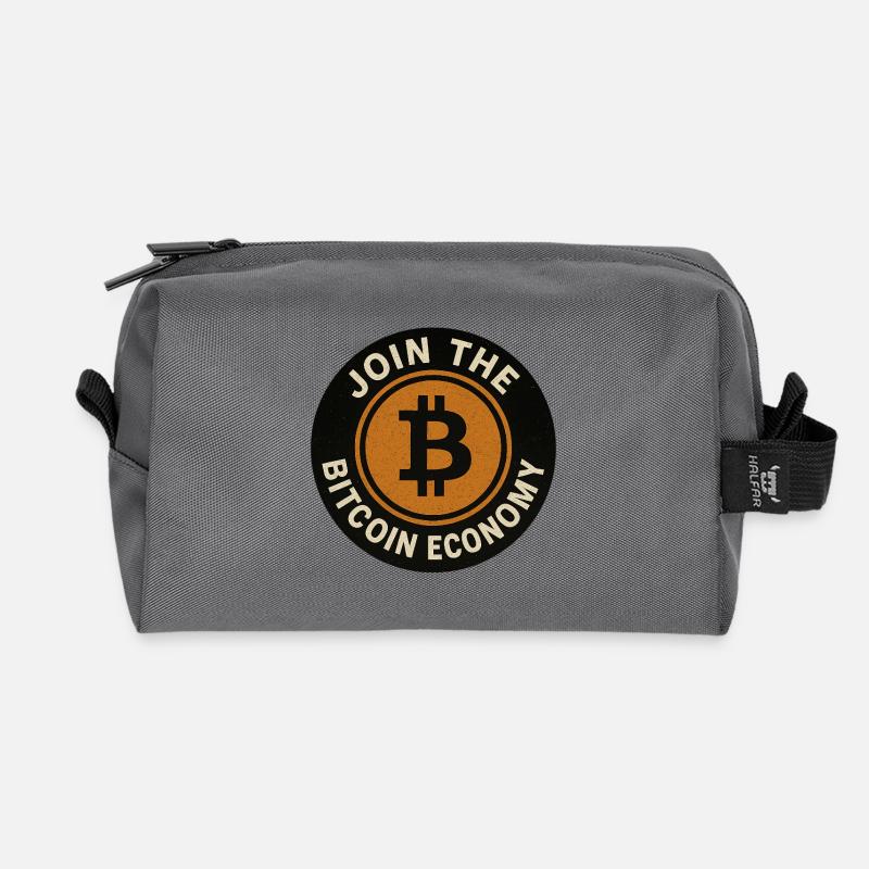 Join the Bitcoin economy round button  - Recycelte Kulturtasche - Anthrazit