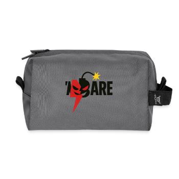 Design of Protest with Nuclear Smile - Recycled Toiletry Zip Bag - anthracite - Front