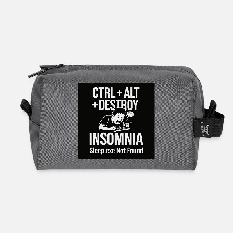 Insomnia Meme Grafik T-Shirt - Recycelte Kulturtasche - Anthrazit