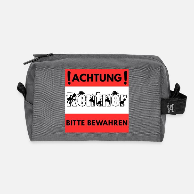 Achtung Rentner Design - Recycelte Kulturtasche - Anthrazit