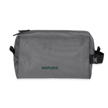 Coeur géométrique avec carte - Trousse de toilette en tissu recyclé - anthracite - Devant