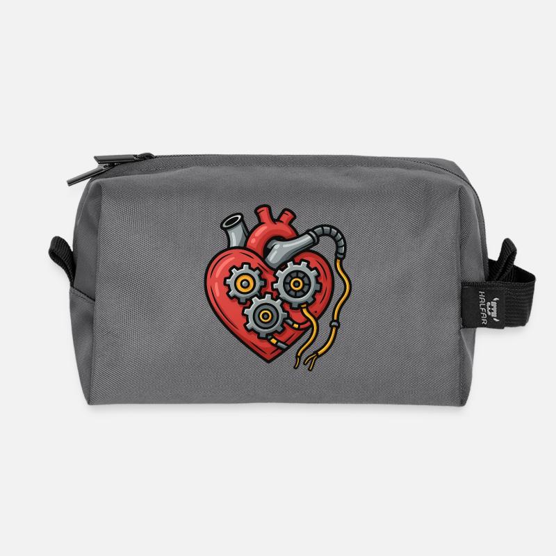 Mechanisches Herz Design - Recycelte Kulturtasche - Anthrazit