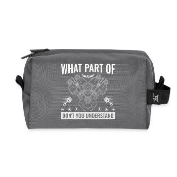What Part of Don't You Understand Engine Blueprint - Recycled Toiletry Zip Bag - anthracite - Front