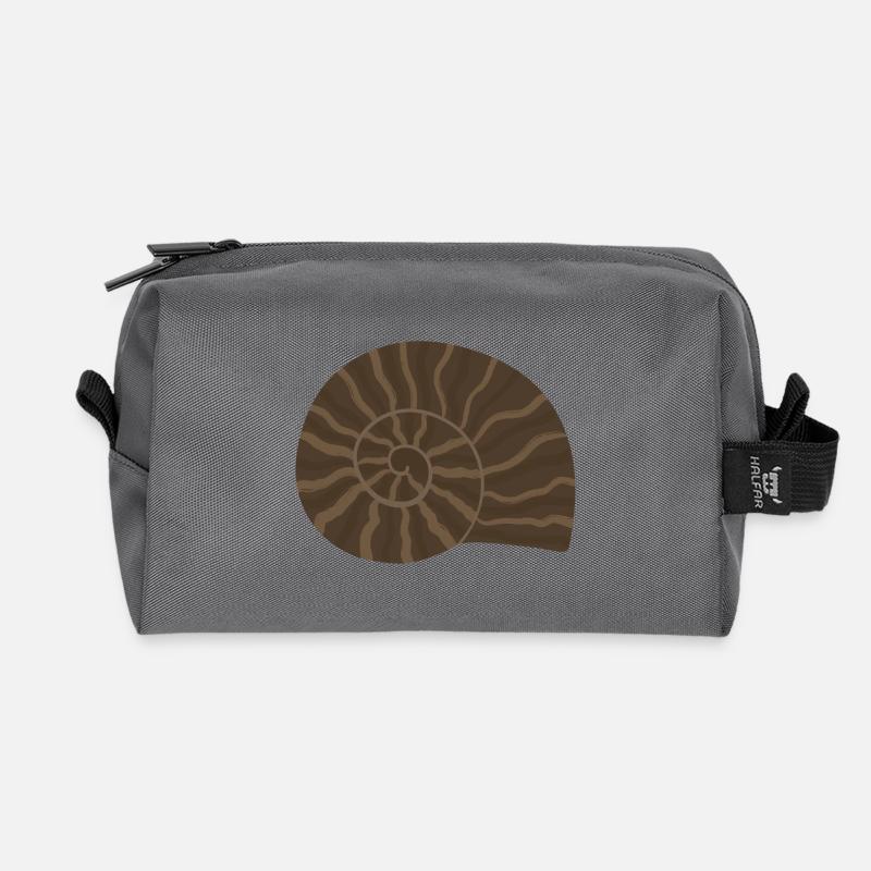 Elegantes Ammonit Fossil Muster Design - Recycelte Kulturtasche - Anthrazit