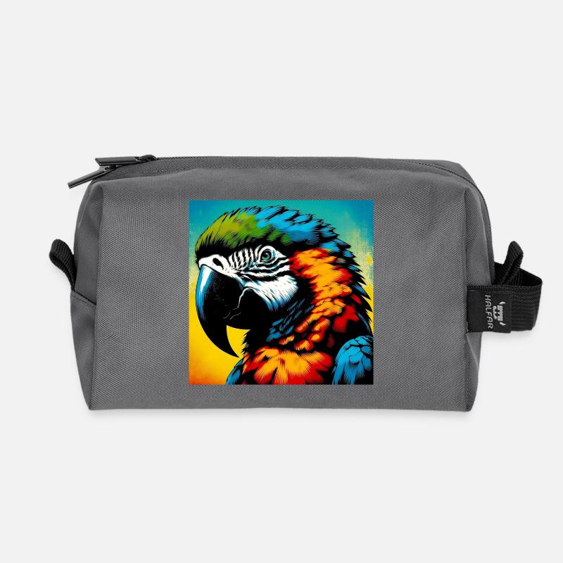 Papagei - Recycelte Kulturtasche - Anthrazit