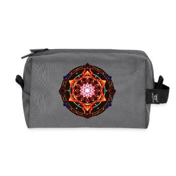 Mandala du Feu Cosmique – Art de l’Énergie Géométrique Sacrée - Trousse de toilette en tissu recyclé - anthracite - Devant