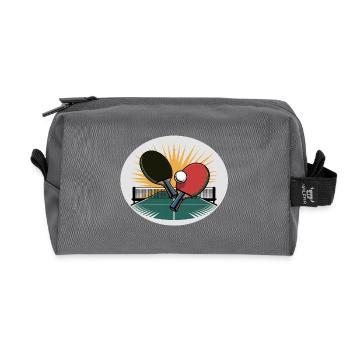 Raquette de ping-pong avec filet au lever du soleil - Trousse de toilette en tissu recyclé - anthracite - Devant
