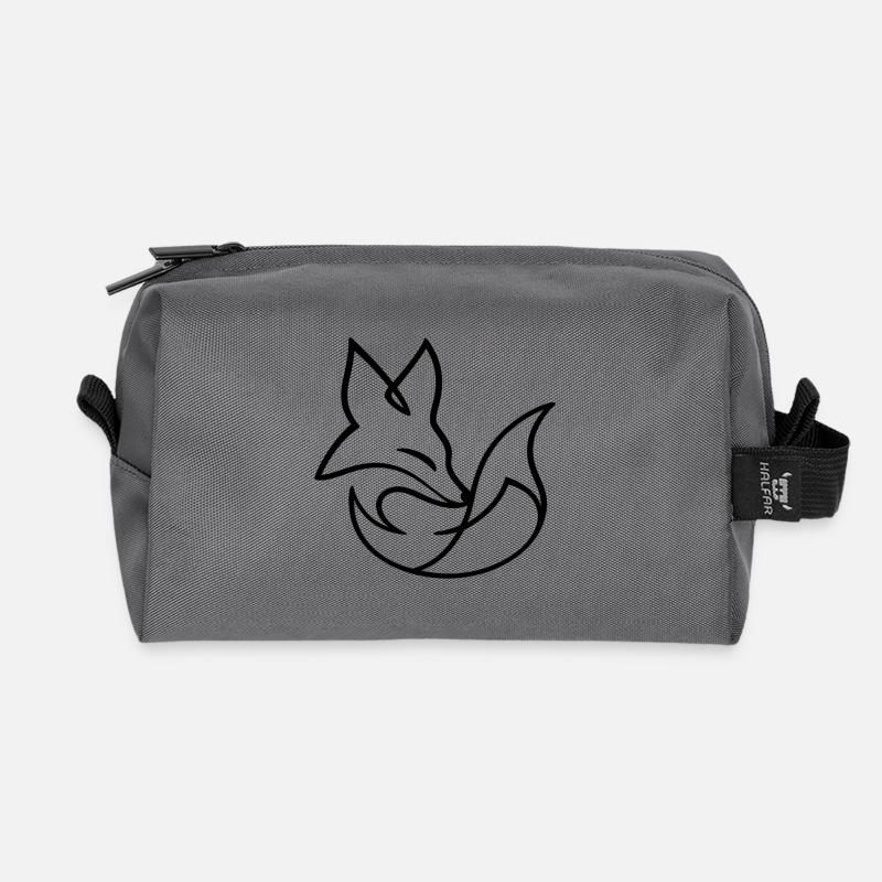 One_Line_Fuchs - Recycelte Kulturtasche - Anthrazit