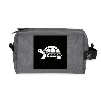 Geometrische Schildkröte mit Muster - Recycelte Kulturtasche - Anthrazit - Vorne