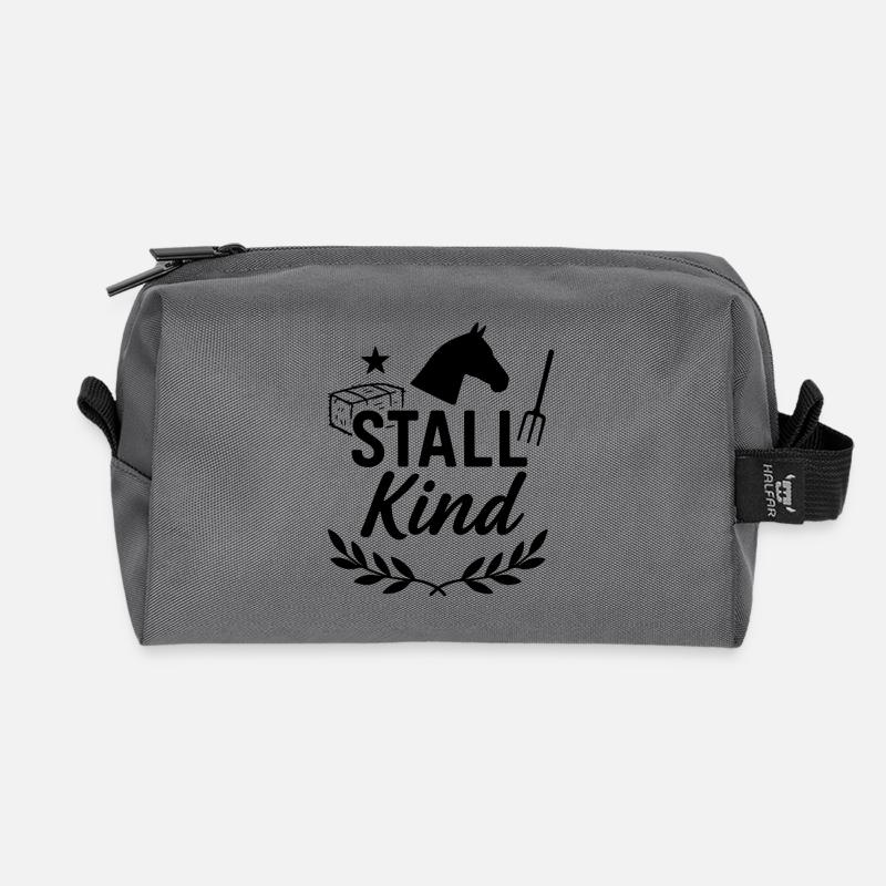 Stallkind, Pferd, lustig - Recycelte Kulturtasche - Anthrazit