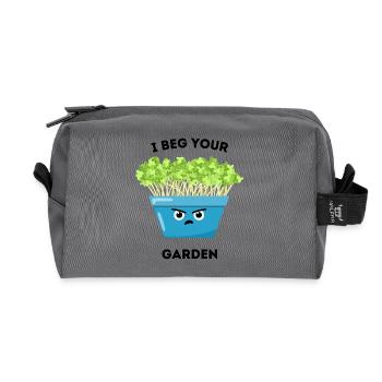 Je supplie ton jardin - Dessin animé de plante drôle - Trousse de toilette en tissu recyclé - anthracite - Devant