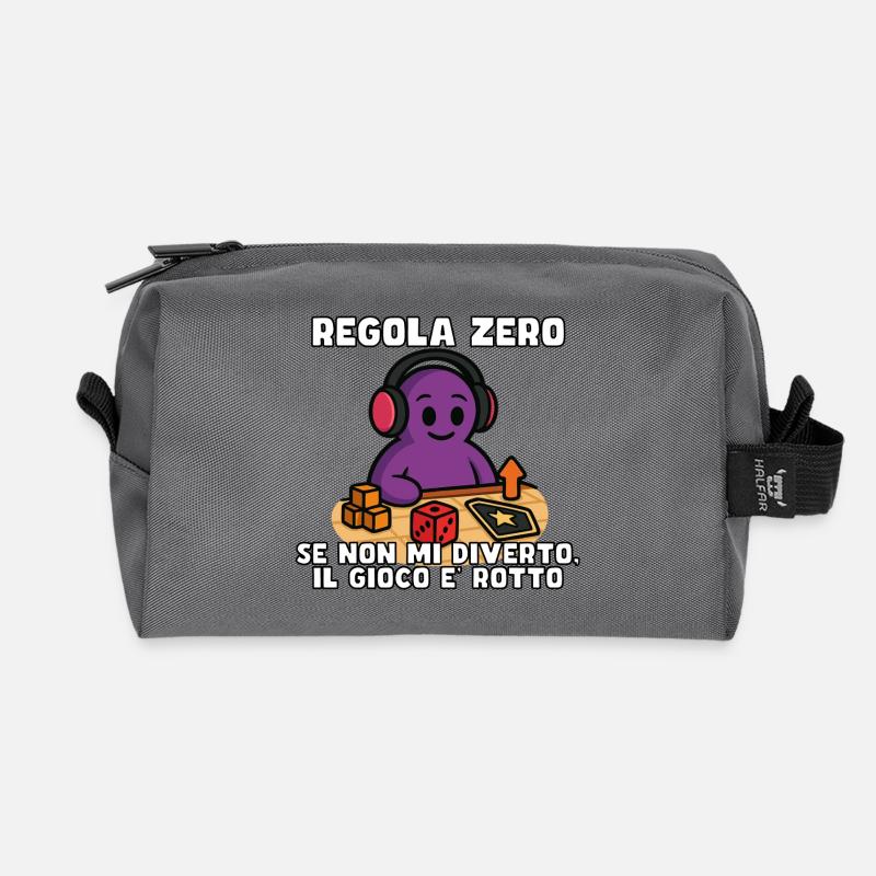 Rule Zero: Fun or Breakup - Recycled Toiletry Zip Bag - anthracite