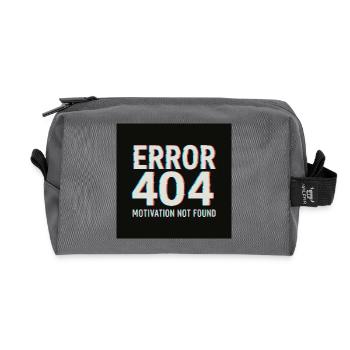 Motivation 404 Glitch Retro - Recycelte Kulturtasche - Anthrazit - Vorne