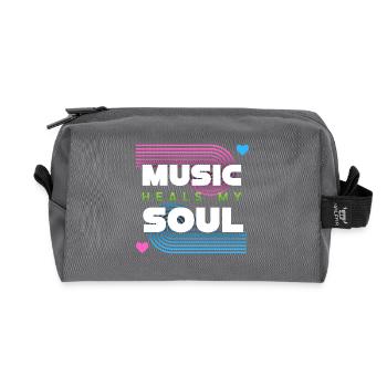Musik heilt meine Seele - Recycelte Kulturtasche - Anthrazit - Vorne