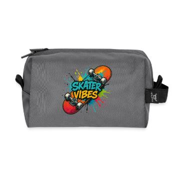 Skater Vibes - Recycelte Kulturtasche - Anthrazit - Vorne