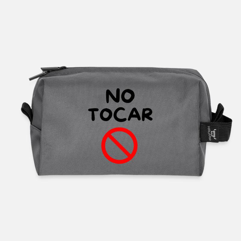 DO NOT TOUCH 🚫 - Recycled Toiletry Zip Bag - anthracite