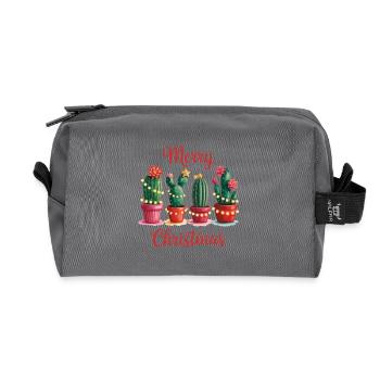 Cactus Christmas Merry Christmas - Recycled Toiletry Zip Bag - anthracite - Front