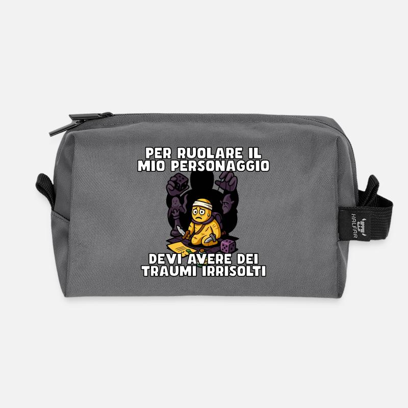 Unresolved Traumas Needed - Recycled Toiletry Zip Bag - anthracite