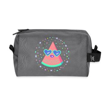 Melone Herzbrille 80s Retro Style Kawaii - Recycelte Kulturtasche - Anthrazit - Vorne