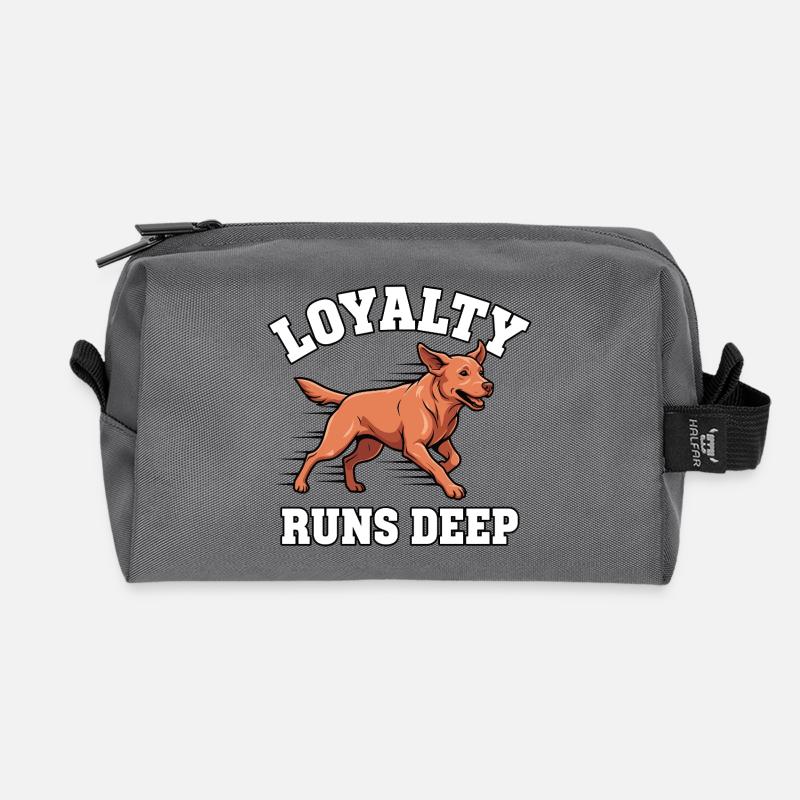 Loyalität Läuft Tief – Foxred Labrador - Recycelte Kulturtasche - Anthrazit