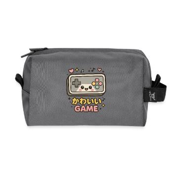 Kawaii Game Controller Illustration - Recycled Toiletry Zip Bag - anthracite - Front