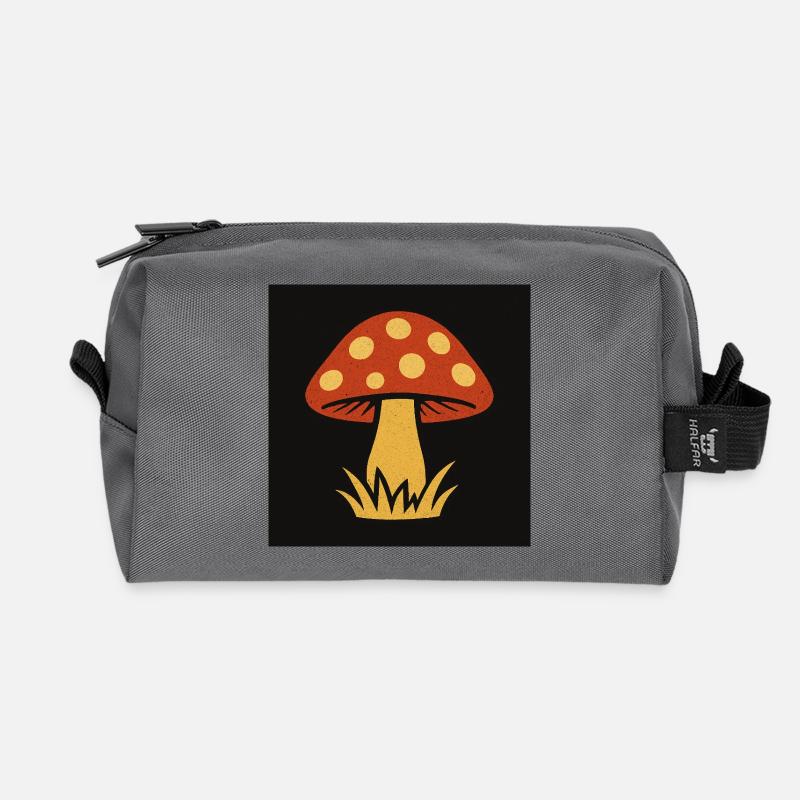 Red Hat Pilz im Retro-Stil - Recycelte Kulturtasche - Anthrazit