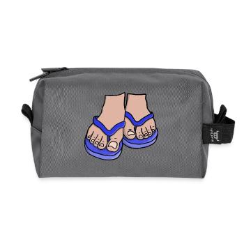 Blue Flip Flop Feet - Recycled Toiletry Zip Bag - anthracite - Front