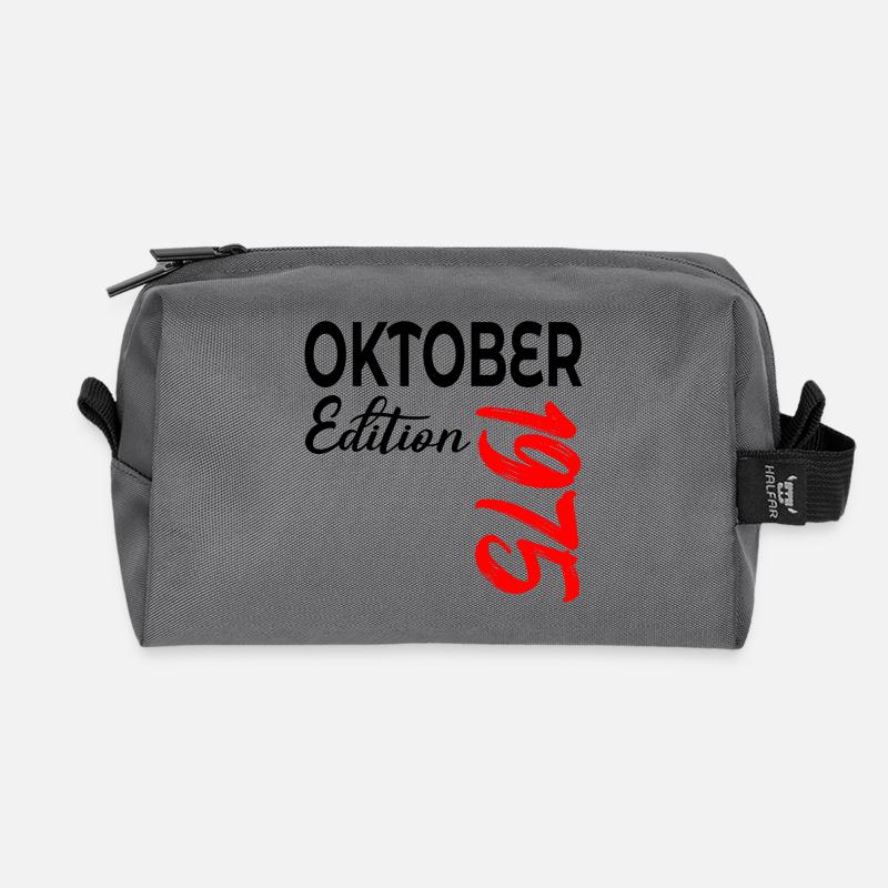 51. GEBURTSTAG 1975 OKTOBER - Recycelte Kulturtasche - Anthrazit