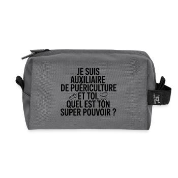 Auxiliaire Puériculture Mon Super Pouvoir - Trousse de toilette en tissu recyclé - anthracite - Devant