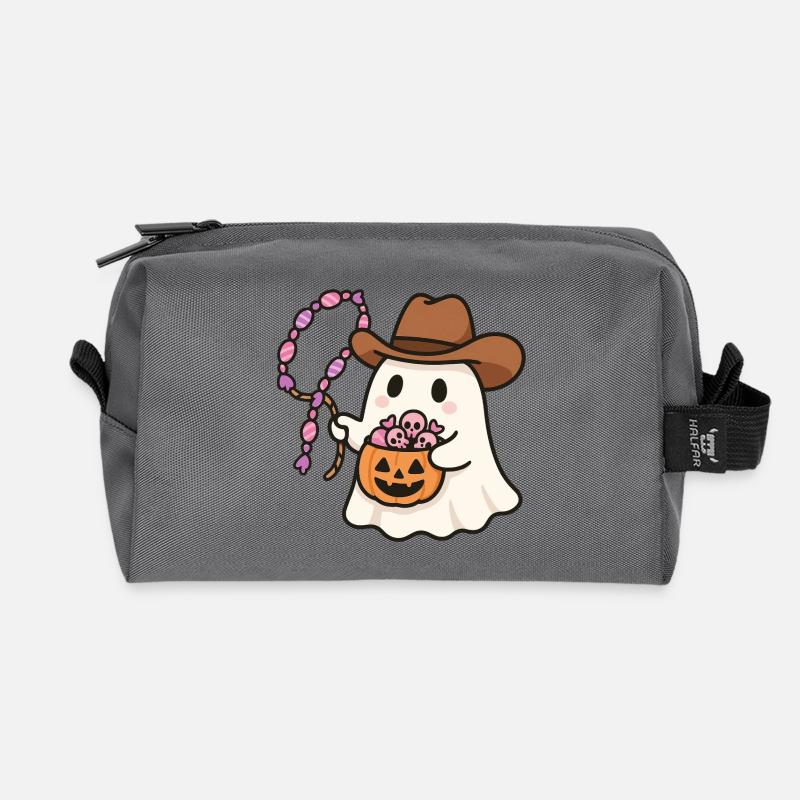Ghost Cowboy Halloween Süßigkeiteneimer - Recycelte Kulturtasche - Anthrazit