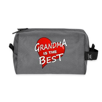 GRANDMA IS THE BEST - Recycelte Kulturtasche - Anthrazit - Vorne
