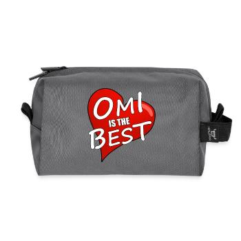 OMI IS THE BEST - Recycelte Kulturtasche - Anthrazit - Vorne